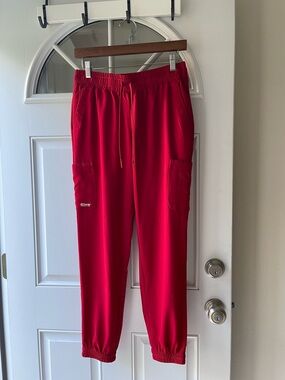 Grey's Anatomy Evolve stretch women’s Red Drawstring Joggers